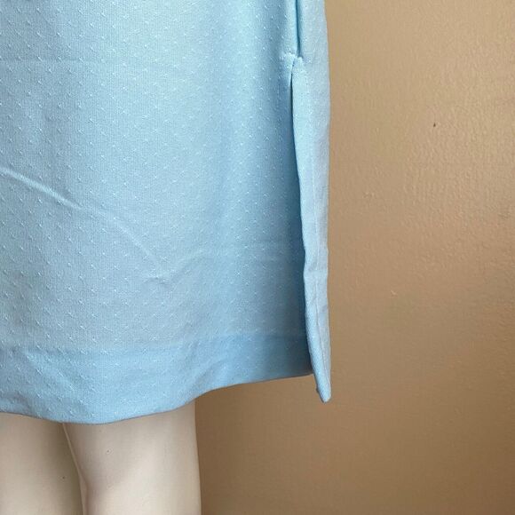 Vintage Young Teen Search Roebuck Pin Dot Sheath Dress Light Blue Size 12T - Picture 4 of 9